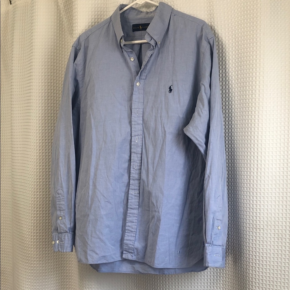 💙Polo by Ralph Lauren Men's Light Blue Button Down Shirt 🐎🏇